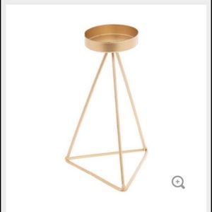 Gold Geometric Metal Candle Holder - Large